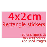 sticker personnalisable adhésif transparent moderne logo fruit flocon neige textes différentes couleurs jaune rose