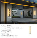 applique murale led marbre ornement doré or noir contemporaine élégante ip65 extérieur véranda
