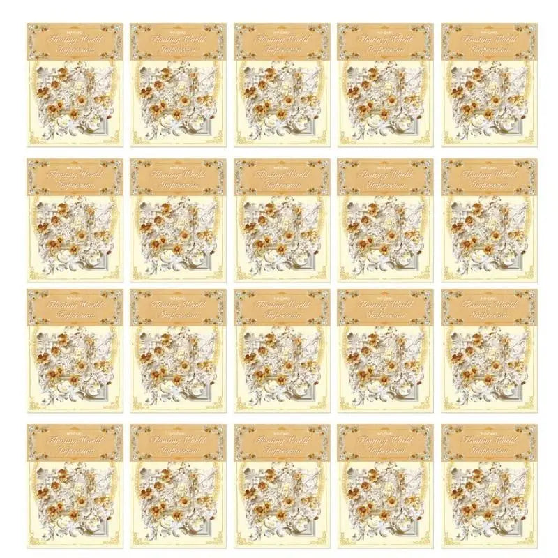 autocollants scrapbooking vintage fleurs coquillages baroques romantiques blanc doré bleu rose adhésifs cornières décoratives