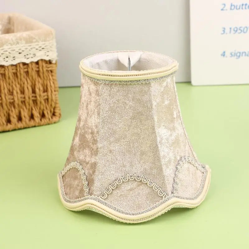 abat jour tissu floral beige marron bleu classique décoration maison DIY