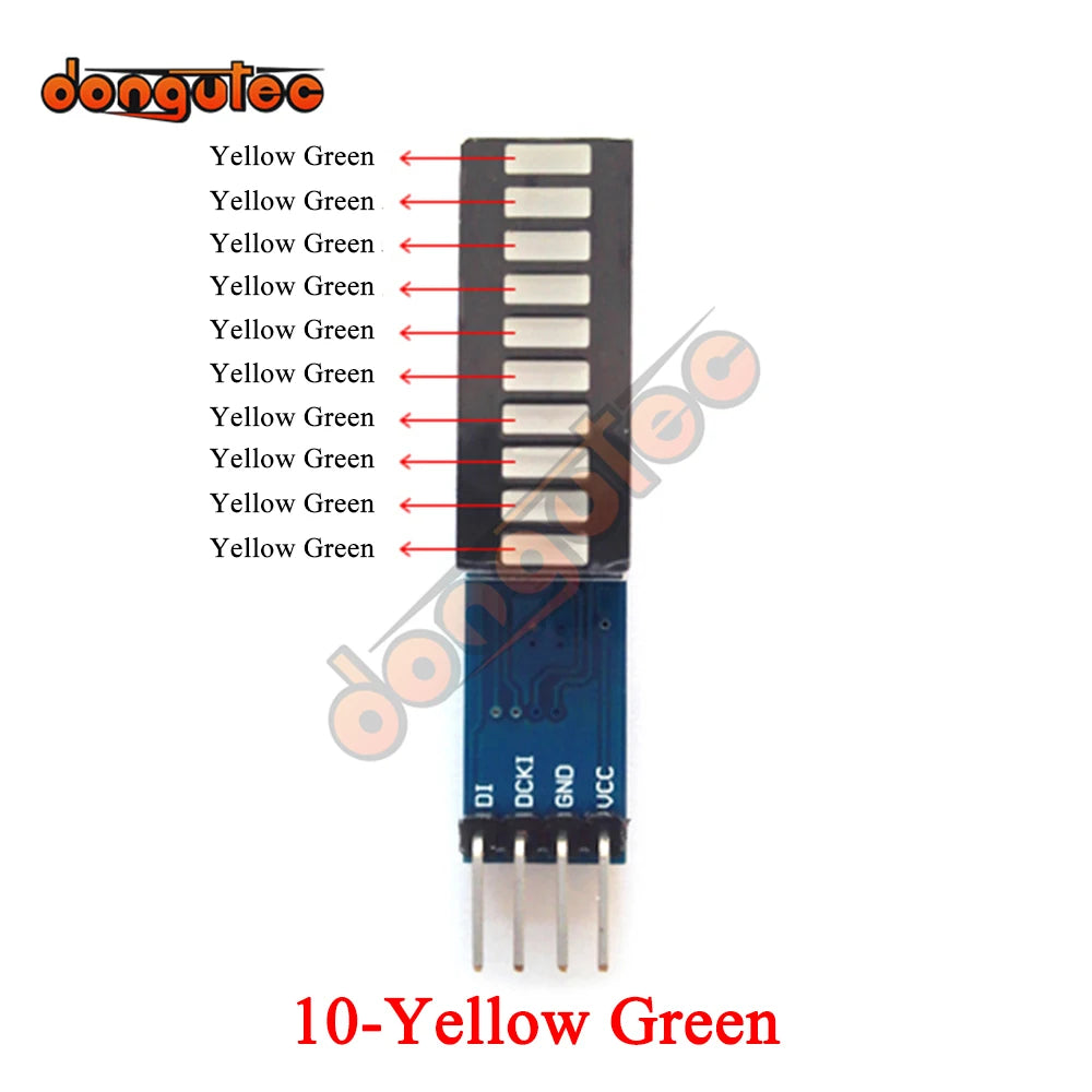 affichage led bleu circuit imprimé électronique sans fixation 10 segments batterie