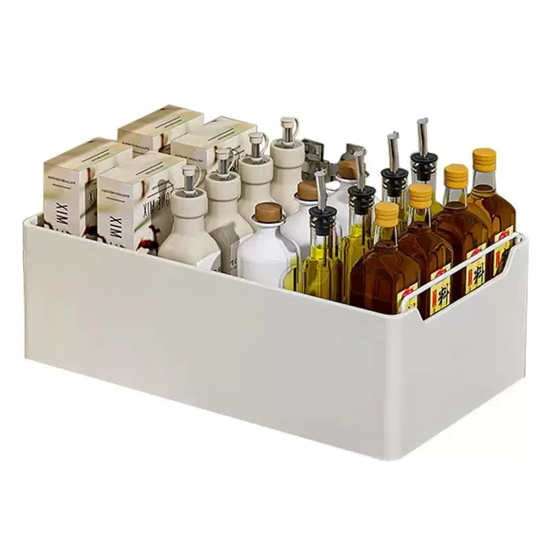 organiseur rangement blanc moderne adhésif coulissant tiroirs grilles épices cuisine métal blanc opacité