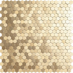 mosaïque murale 3d hexagonale métallique brossée moderne minimaliste vert marron gris beige autoadhésive