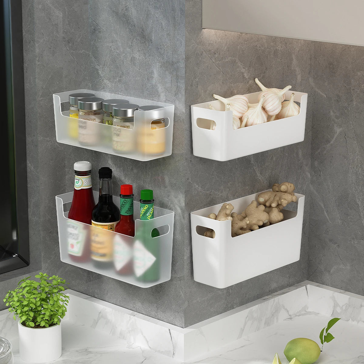 boîtes rangement adhésives porte blanc modernes réutilisables papiers cuisson sacs conservation