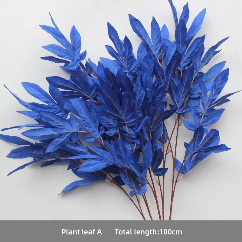 décoration événement artificielle fleurs bleu royal soie feuilles bouquets hybride ornement festifsintérieur