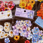 autocollants fleurs multicolores artificielles réalistes opaques paquets 25 pièces chaque journal collage decoration