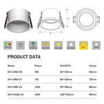 spots led 15w 12w 7w 5w antiéblouissement angle 60 degrés blanc moderne minimaliste