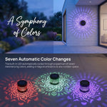 lampe solaire murale noire motif ajouré ip65 led moderne adhésive extérieure jardin couloir decoration