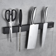 rangement barrette magnétique adhésive couteaux ustensiles cuisine noir moderne minimaliste aiguiseur pinces tournevis