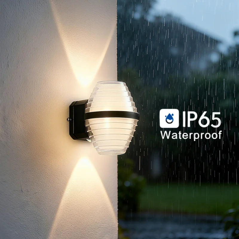 applique murale extérieure ip65 moderne hydrofuge led blanc noir transparent