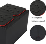 boîte rangement cartes jeu noir rouge texture tissée moderne zippée TOPSON