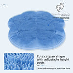 tapis bain bleu rose ventouse bristles patte chat nettoyage pieds dos ludique.functional