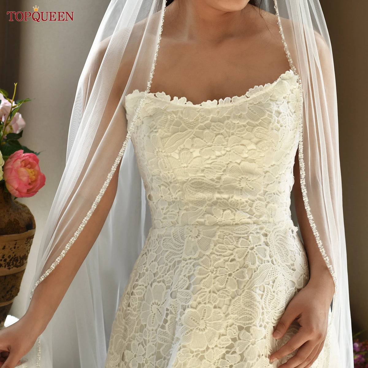 voile mariée blanc dentelle élégant cathédrale haute qualité personnalisable peigne fixé