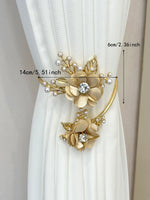 rideaux polonais moderne anneaux métal doré fleurs élégants accessoires fenêtres