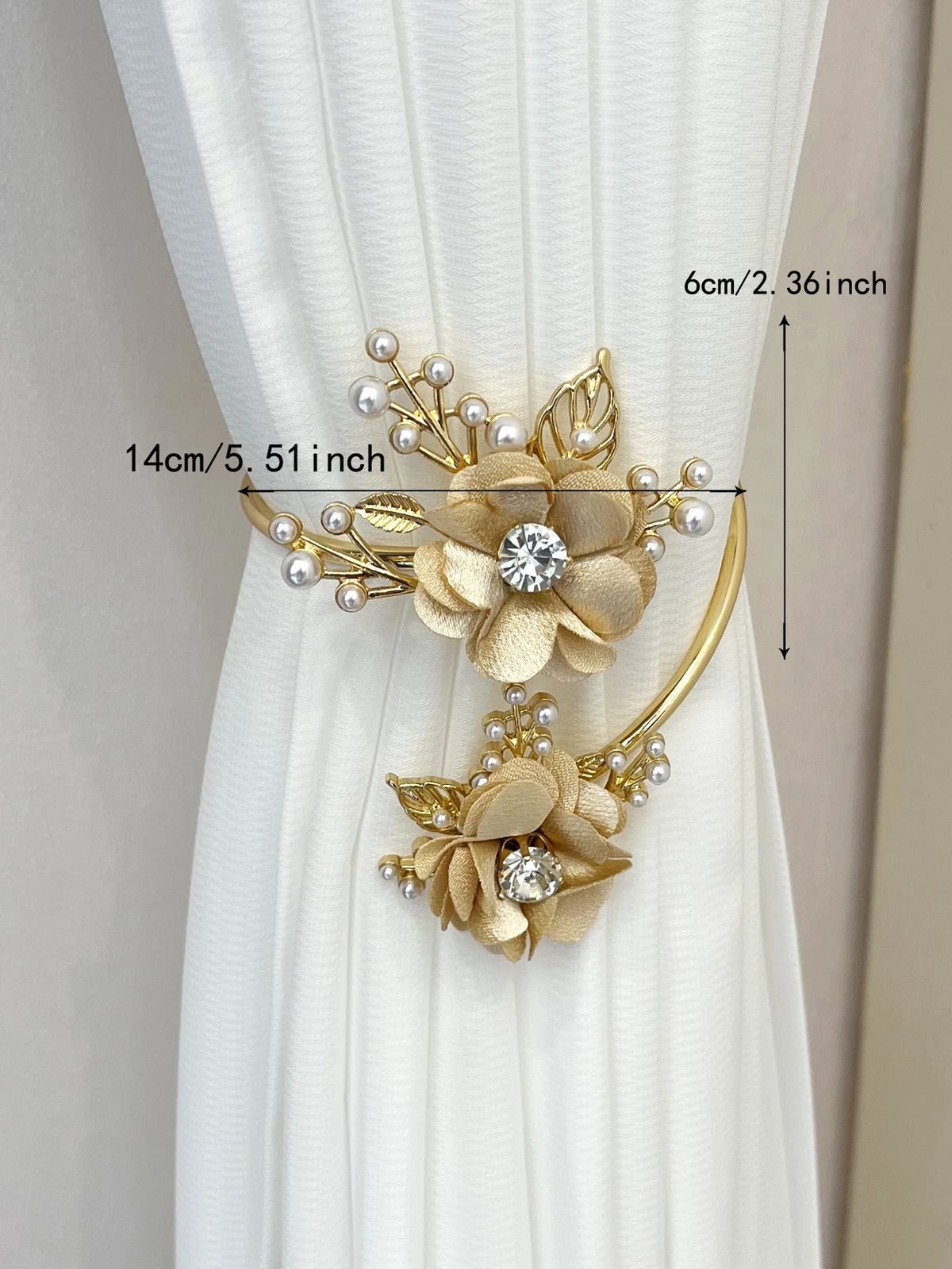 rideaux polonais moderne anneaux métal doré fleurs élégants accessoires fenêtres