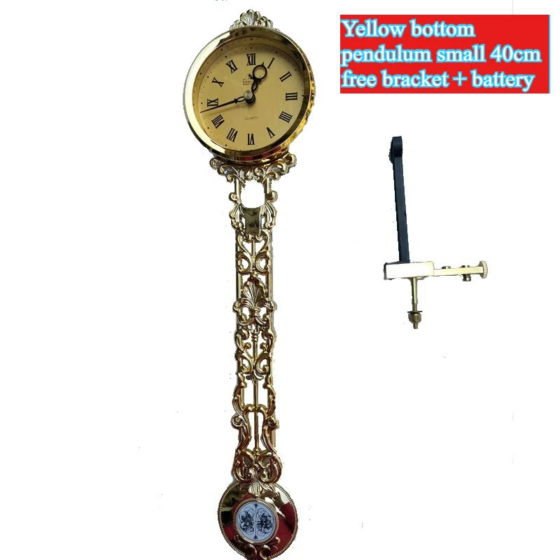 horloge murale or élégante classique batterie incluse fixation support fourni vintage sculptée