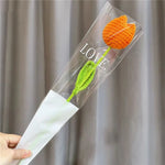 bouquet tulipes tricotées main orange jaune blanc rouge rose violet bleuclairintérieur decoration