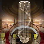 suspension lumineuse moderne cristal transparentes acier inoxydable led haute luminosité invisible multifonctionnelle