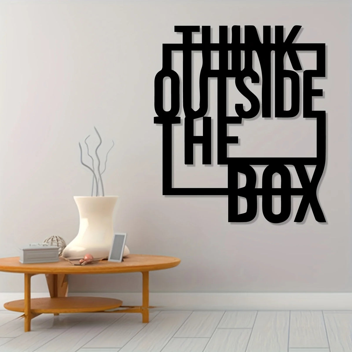 décoration murale moderne lettre relief géométrique noire minimaliste 30cm 40cm 50cm
