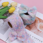 ruban polyester fleur rose bleu vert motif floral opacité décoratif fixation bricolage artisanat
