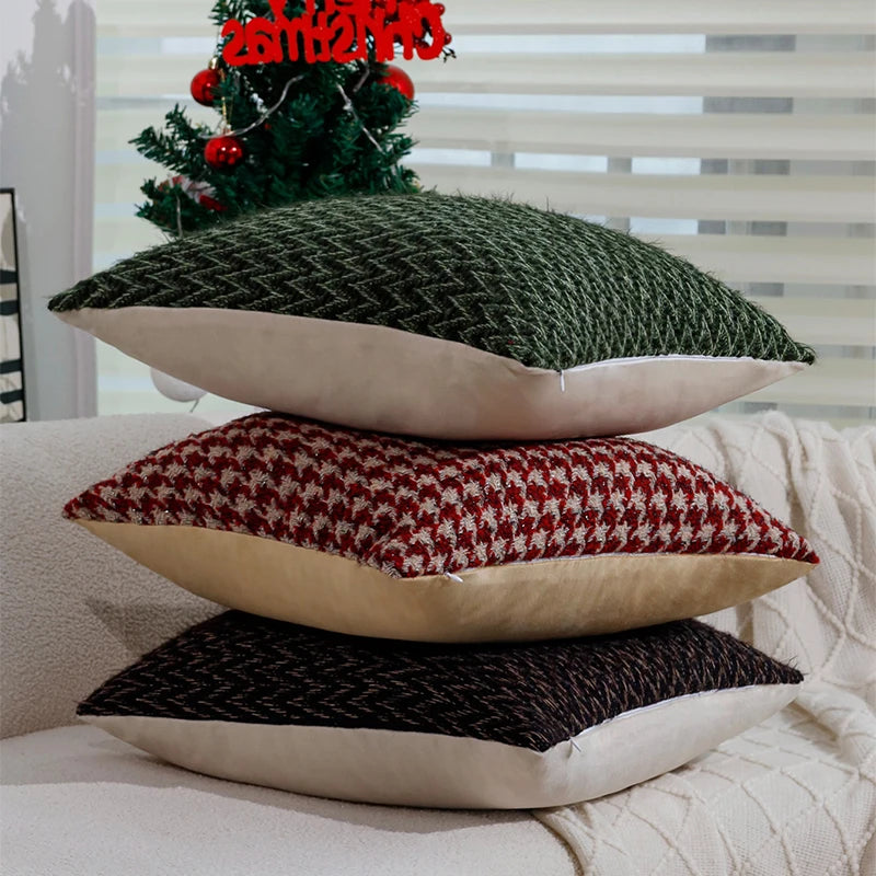 coussin géométrique rouge vert décoration maison lit canapé voiture contemporain simple