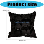 housse coussin halloween fantômes plush noir motif blanc texture veloutée respectueux environnement taie d'oreiller