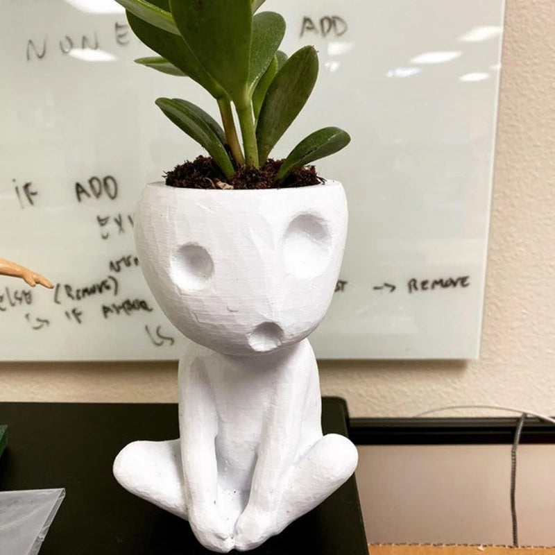 cache pot figurine humaine blanche moderne intérieur plante grasse décoration kawaii pots fleurs minimalistes