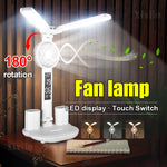 lampe rechargeable ventilateur écran led blanc moderne multifonction date heure