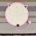 tapis chats blanc rouge rose jaune violet tissé points noirs moderne oreilles chat anneau