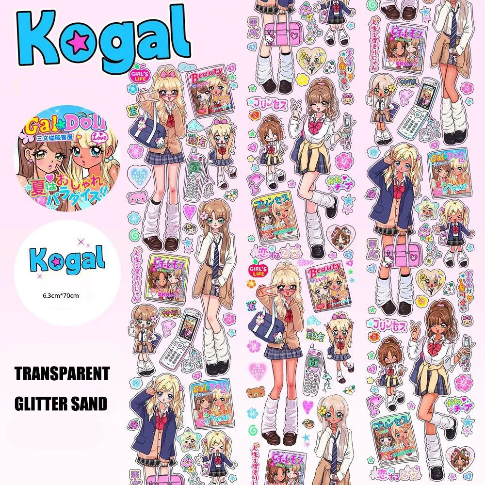sticker kawaii multicolore dessins animés personnages accessoires floraux scrapbooking bricolage autocollant