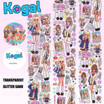 sticker kawaii multicolore dessins animés personnages accessoires floraux scrapbooking bricolage autocollant