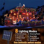guirlande lumineuse led multicolore moderne clips solaire extérieure 162led 7m