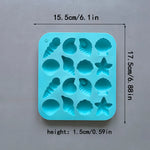 moule silicone coquillage étoile mer moderne bleu rose vert gâteau décoration pudding gelée