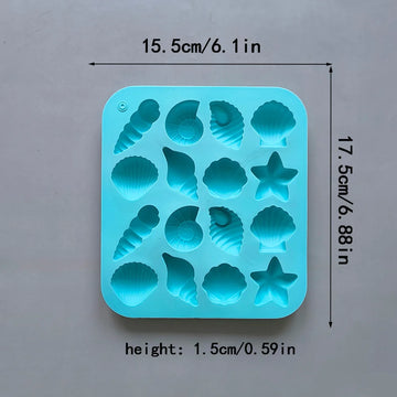 moule silicone coquillage étoile mer moderne bleu rose vert gâteau décoration pudding gelée