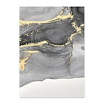 tableau contemporain minimaliste marbre effet liquide gris noir doré sans cadre impression toile chambre