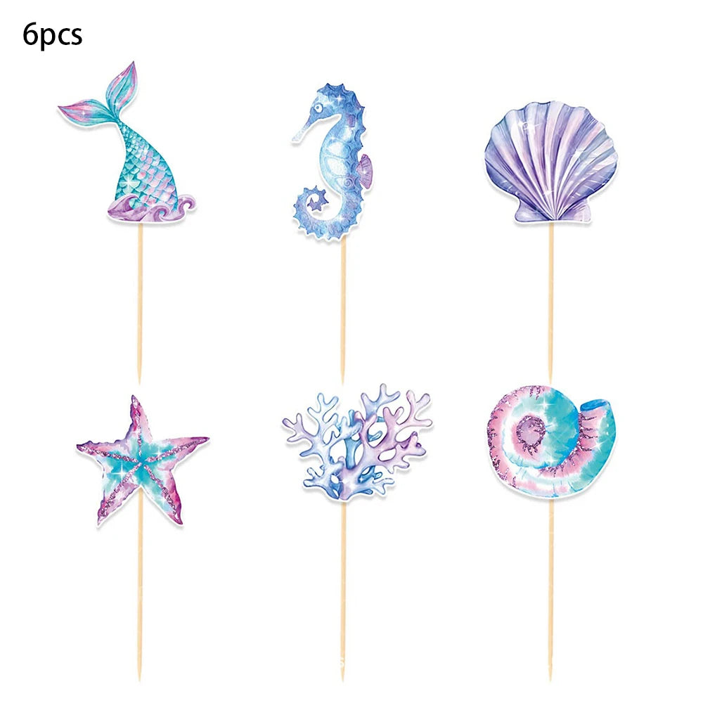 décorations fête anniversaire thème sous marin ballons sirènes guirlande happy birthday motifs poissons coquillages