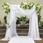 tulle blanc décoratif voile table transparent 3m 70cm polyester occasion cérémonie mariage