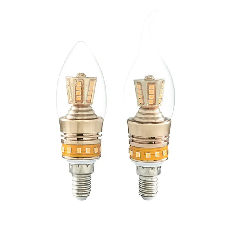ampoule led bougie transparente dorée moderne 2700k 6500k e14 40000h vintage