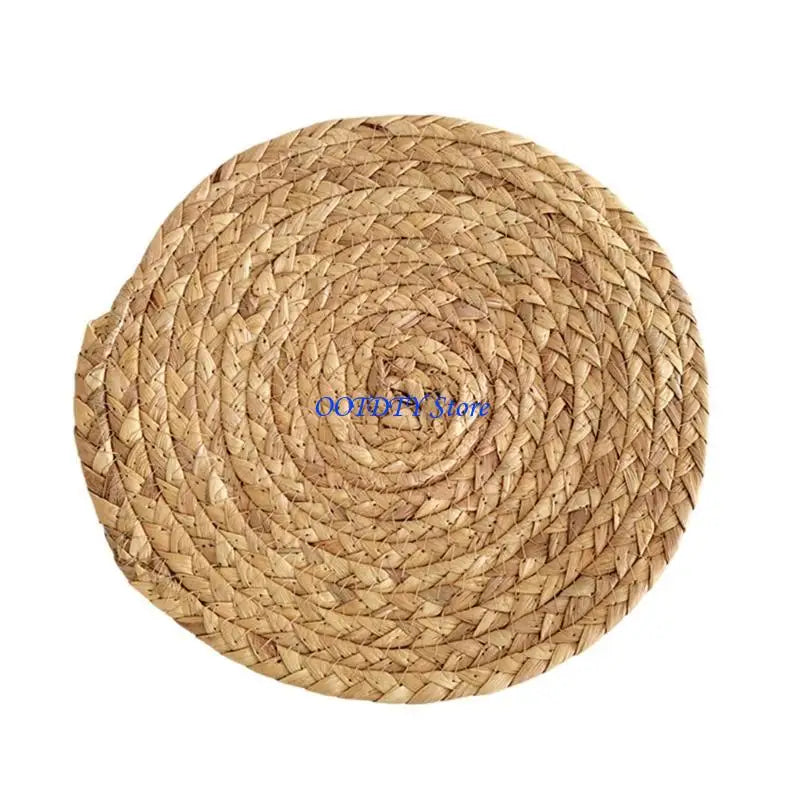 assiettes paille naturel beige vert clair tissage traditionnel franges blanches rustique boho chic