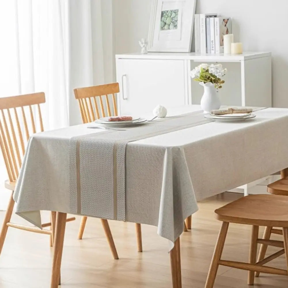 nappe table motif chevrons couleur beige gris blanc moderne rustique fêtes mariage resistant taches