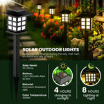lumière solaire extérieure classique noir carreaux blancs stake jardin pack led imperméable ip65