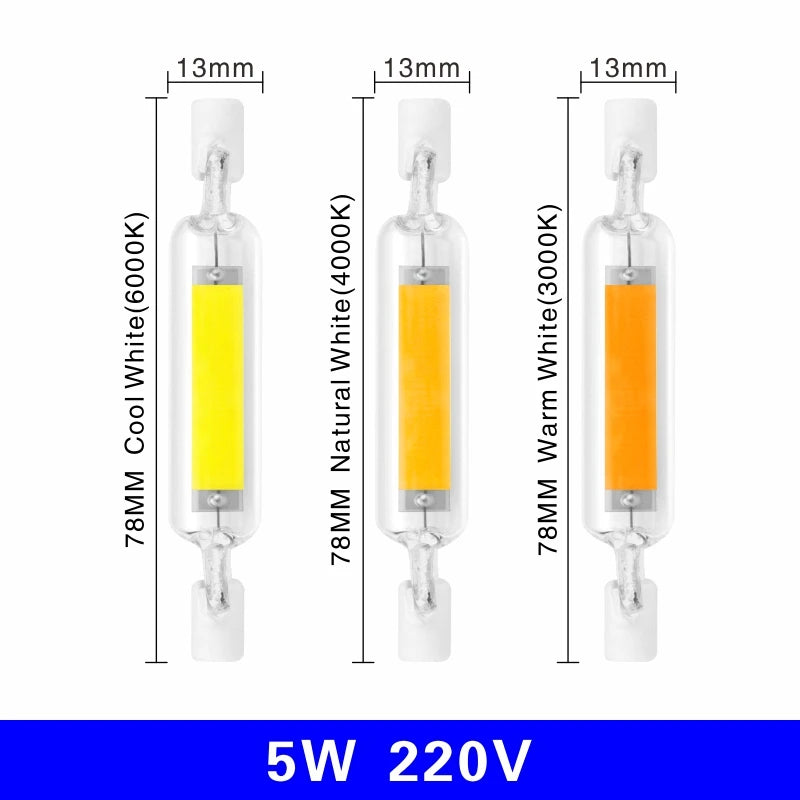 ampoules led cob blanc chaud 2700k 3500k 10w 20w 78mm 118mm moderne transparentes