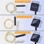 guirlande lumineuse solaire 300 led jaune doré extérieur festif autoinstallation étanche