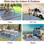 tapis moderne rayé extérieur résistant l'usure rose vert blanc bleu rouge