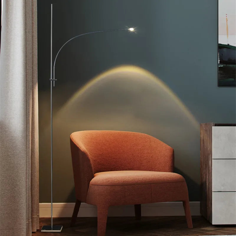lampe sol moderne argentée acier inoxydable haut bas éclairage intérieur salon chambre led tactile