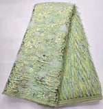 tissu dentelle brodée franges élégant vert clair bleu noir rose pâle blanc jaune doré
