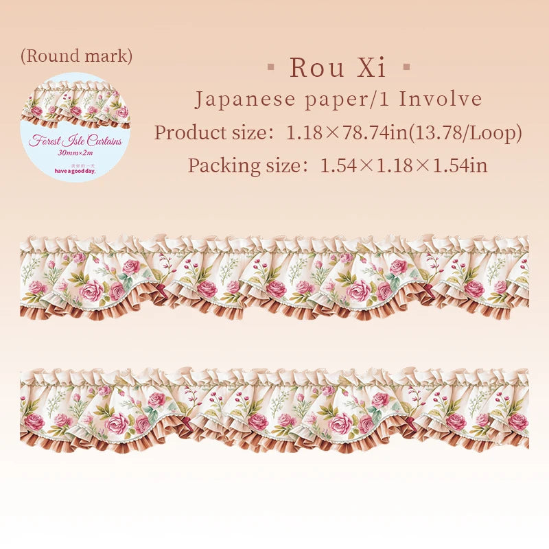 rubans décoratifs fleurs paysages vintage blanc rouge bleu jaune vert adhésif scrapbooking décoration album