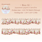 rubans décoratifs fleurs paysages vintage blanc rouge bleu jaune vert adhésif scrapbooking décoration album