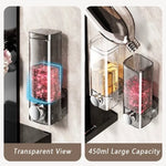 distributeur savon liquide adhésif transparent moderne grey press pump hand soap shower gel body
