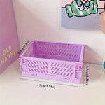paniers pliables rangement plastique respectueux environnement couleur vert rose moderne pratique opacité